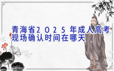 青海省2025年成人高考现场确认时间在哪天