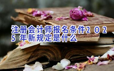 注册会计师报名条件2025年新规定是什么