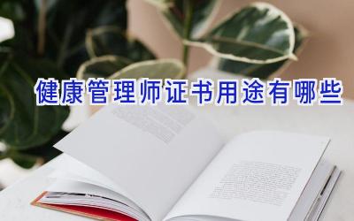 健康管理师证书用途有哪些