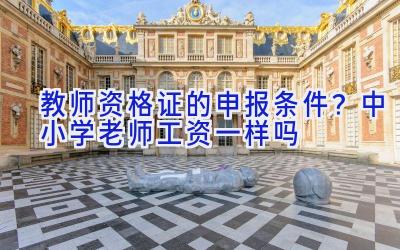 教师资格证的申报条件？中小学老师工资一样吗