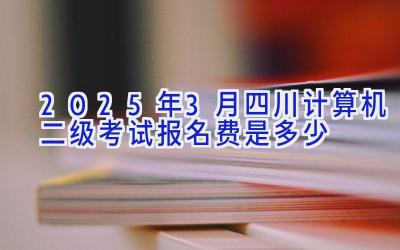2025年3月四川计算机二级考试报名费是多少