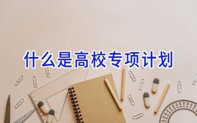 什么是高校专项计划