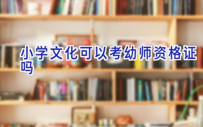 小学文化可以考幼师资格证吗