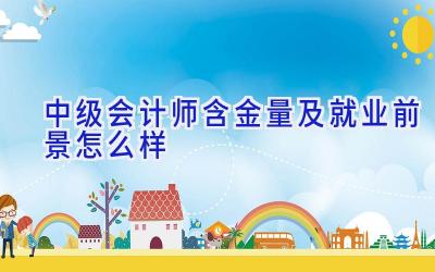 中级会计师含金量及就业前景怎么样