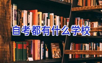 自考都有什么学校