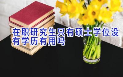 在职研究生只有硕士学位没有学历有用吗
