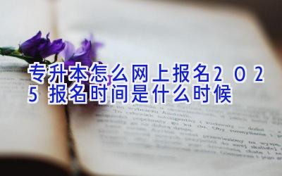 专升本怎么网上报名 2025报名时间是什么时候