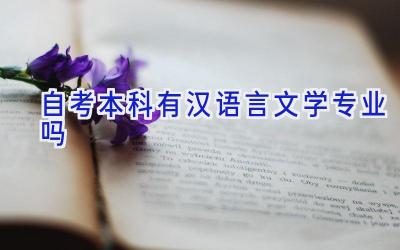 自考本科有汉语言文学专业吗
