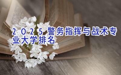 2025警务指挥与战术专业大学排名