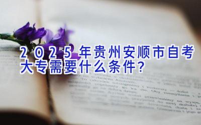 2025年贵州安顺市自考大专需要什么条件？