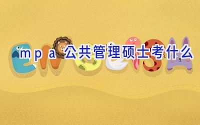 mpa公共管理硕士考什么