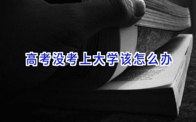 高考没考上大学该怎么办