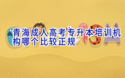 青海成人高考专升本培训机构哪个比较正规