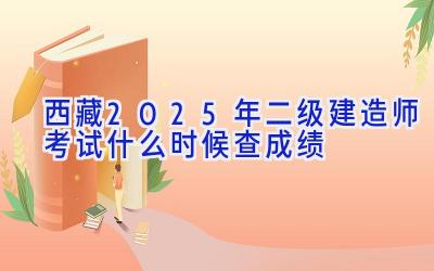 西藏2025年二级建造师考试什么时候查成绩