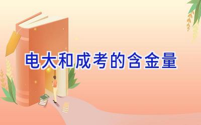 电大和成考的含金量