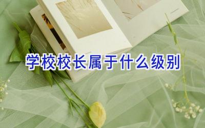 学校校长属于什么级别