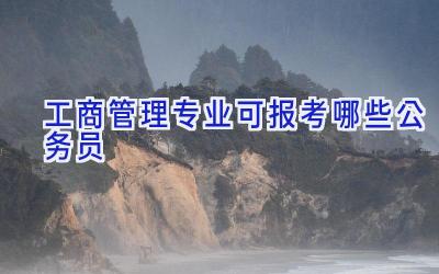 工商管理专业可报考哪些公务员