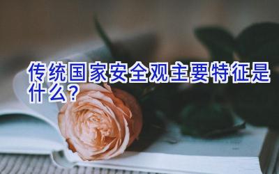 传统国家安全观主要特征是什么？