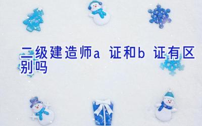 二级建造师a证和b证有区别吗