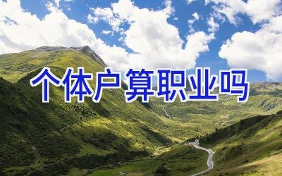 个体户算职业吗