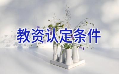 教资认定条件