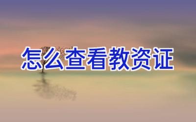 怎么查看教资证