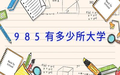 985有多少所大学