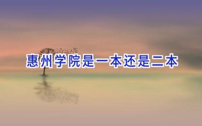 惠州学院是一本还是二本