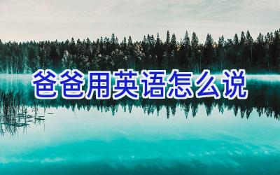 爸爸用英语怎么说