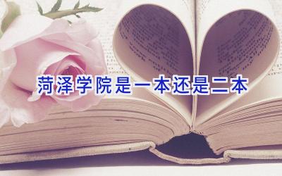 菏泽学院是一本还是二本