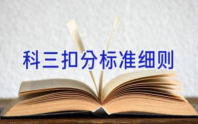 科三扣分标准细则