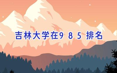 吉林大学在985排名