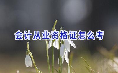 会计从业资格证怎么考