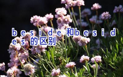 beside和besides的区别