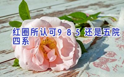 红圈所认可985还是五院四系