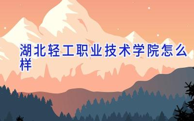 湖北轻工职业技术学院怎么样