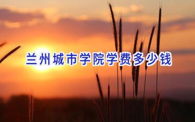 兰州城市学院学费多少钱