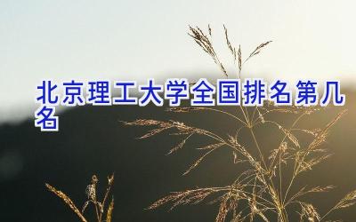 北京理工大学全国排名第几名