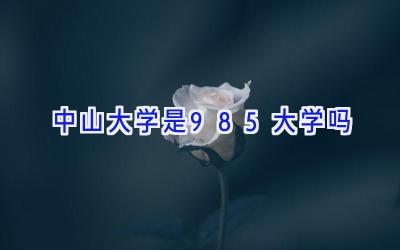 中山大学是985大学吗