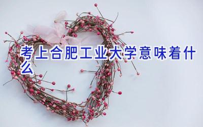 考上合肥工业大学意味着什么