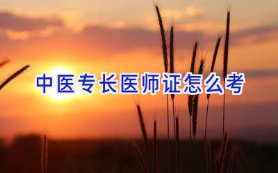 中医专长医师证怎么考