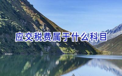 应交税费属于什么科目