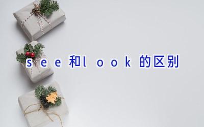 see和look的区别