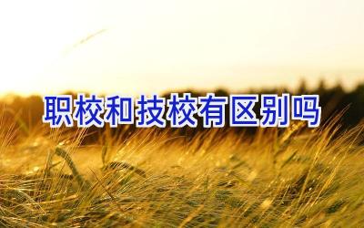 职校和技校有区别吗