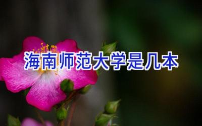 海南师范大学是几本