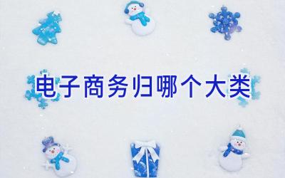 电子商务归哪个大类