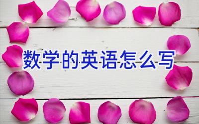 数学的英语怎么写