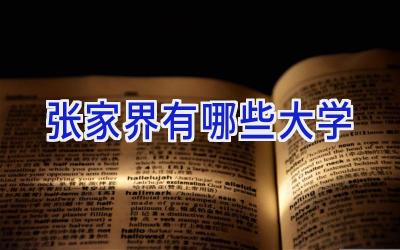 张家界有哪些大学