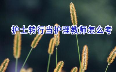 护士转行当护理教师怎么考