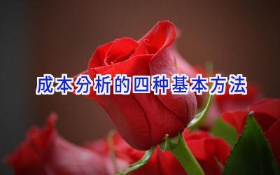 成本分析的四种基本方法